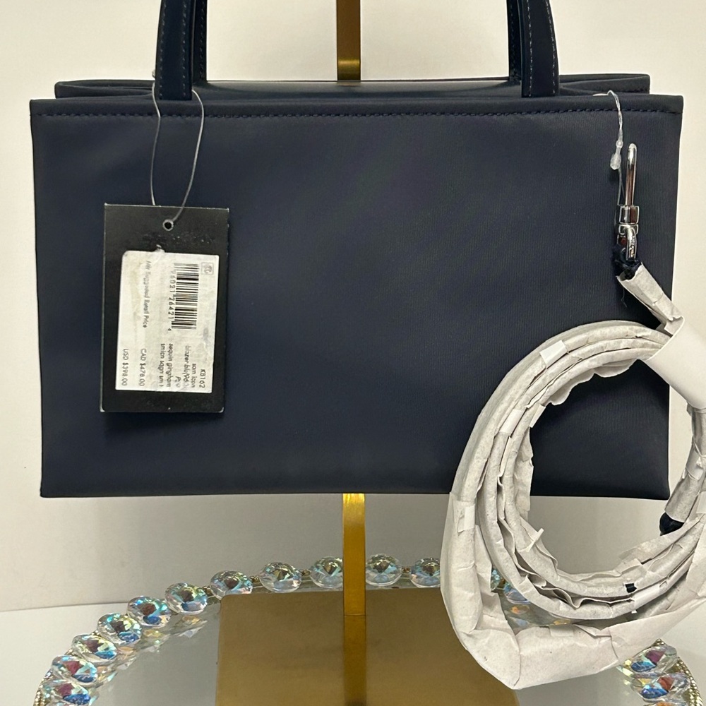 Kate Spade Sam Icon Sequin Gingham Embellished Small Tote 9.5 x 6 x 4 NWT - Picture 3 of 15